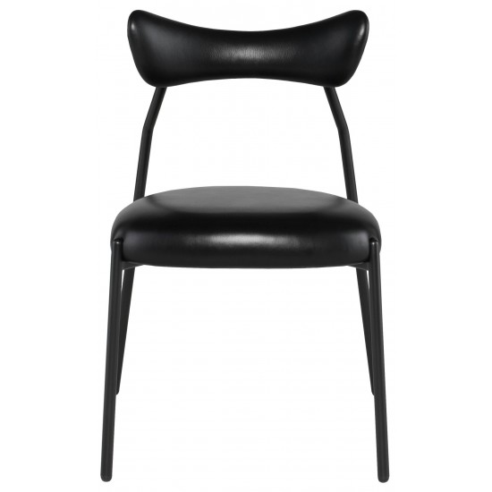 Dragonfly Black Leather Dining Chair