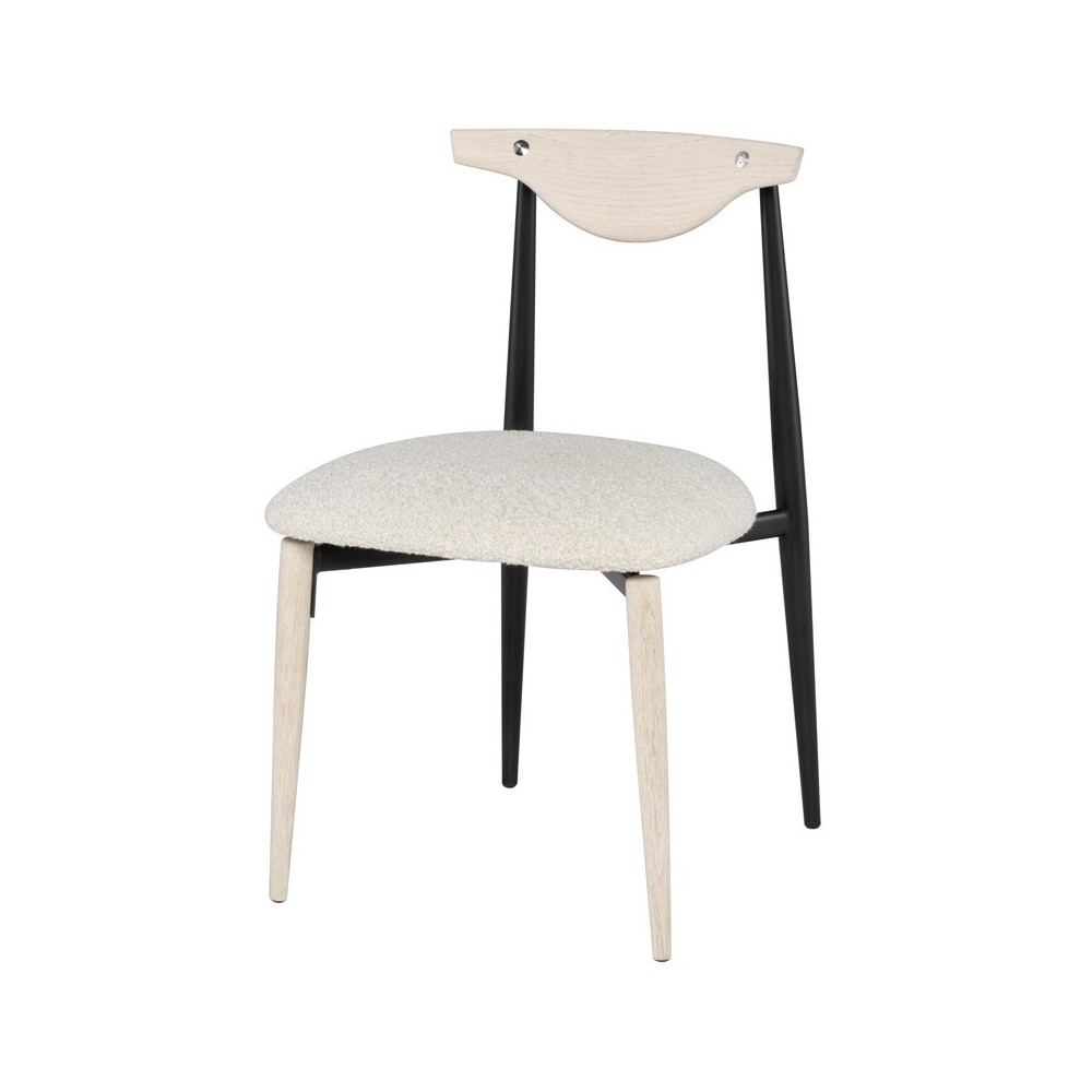 Vicuna Boucle Beige Fabric Dining Chair, HGDA771 Vicuna Boucle Beige Fabric Dining Chair, HGDA771