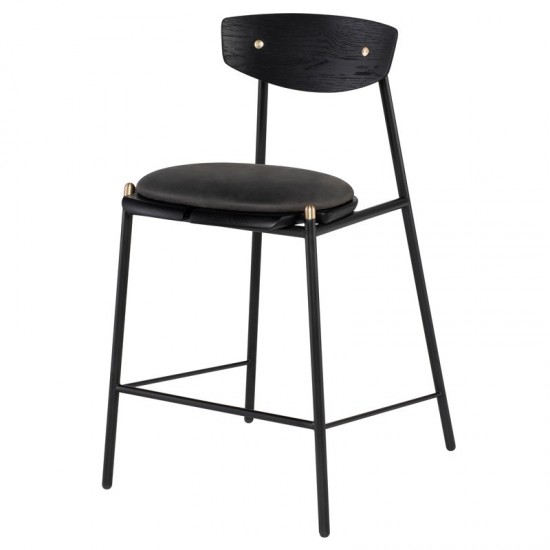 Kink Storm Black Leather Bar Stool