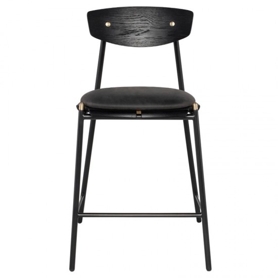 Kink Storm Black Leather Bar Stool