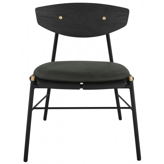 Kink Storm Black Leather Dining Chair