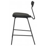 Dayton Storm Black Leather Counter Stool