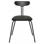 Dayton Storm Black Leather Dining Chair