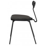 Dayton Storm Black Leather Dining Chair