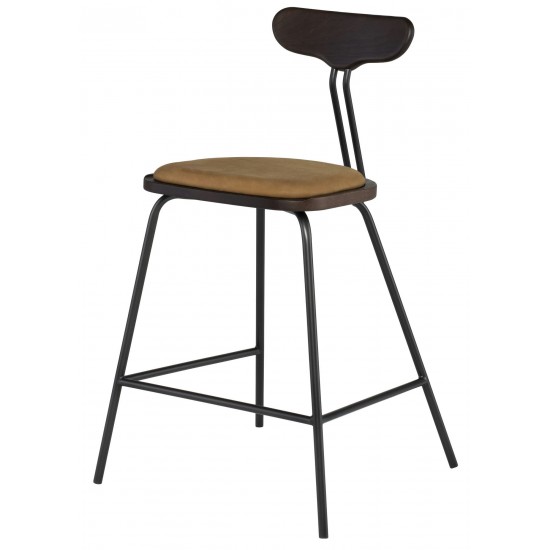 Dayton Umber Tan Leather Counter Stool