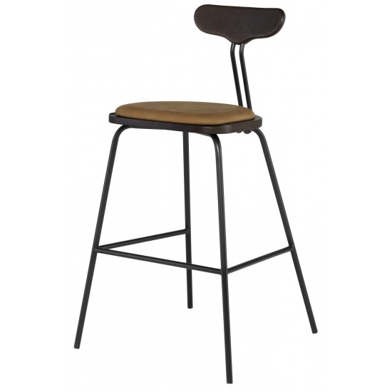 Dayton Umber Tan Leather Bar Stool