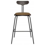 Dayton Umber Tan Leather Bar Stool