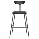 Dayton Storm Black Leather Bar Stool