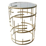 Tiffany Gold Metal Side Table
