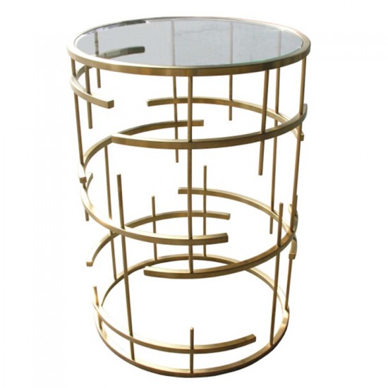 Tiffany Gold Metal Side Table