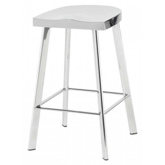 Icon Silver Metal Counter Stool