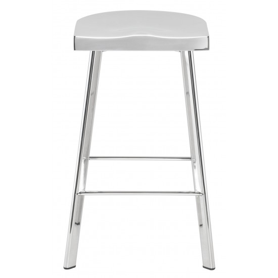 Icon Silver Metal Counter Stool