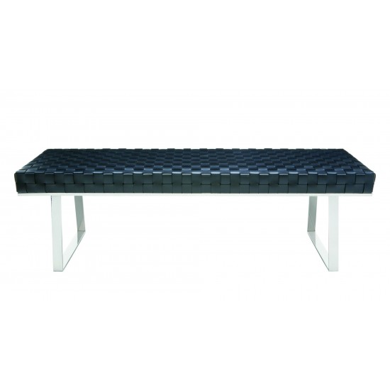 Karlee Black Leather Occasional Bench