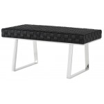 Karlee Jr. Black Leather Occasional Bench