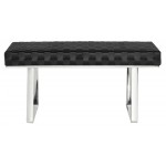 Karlee Jr. Black Leather Occasional Bench