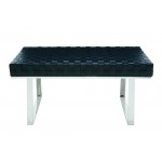 Karlee Jr. Black Leather Occasional Bench