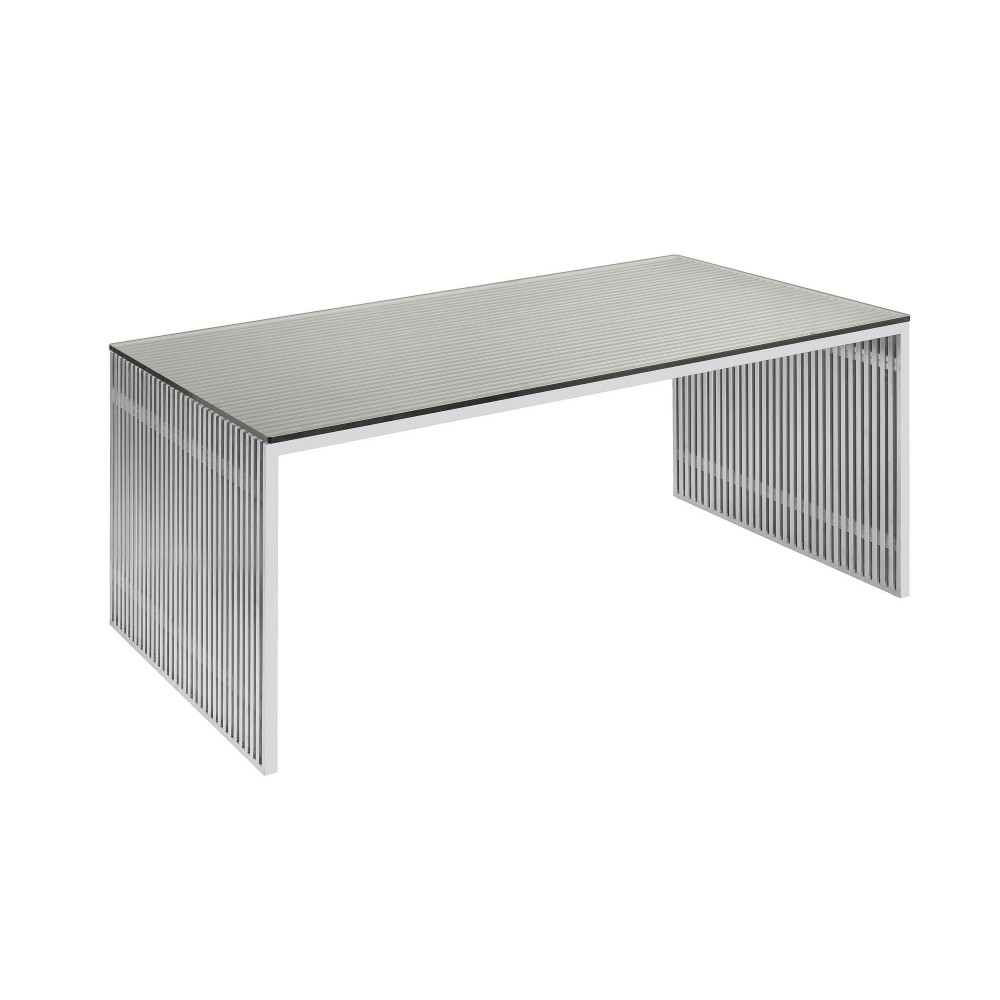 Amici Silver Metal Dining Table