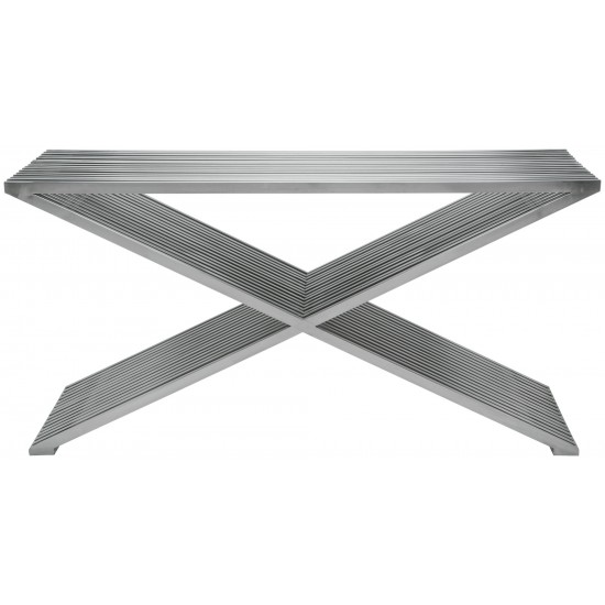 Amici Prague Silver Metal Console Table