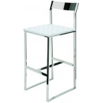 Camille White Leather Counter Stool