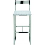 Camille White Leather Counter Stool