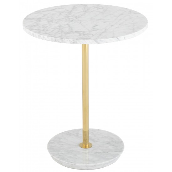 Aida White Stone Side Table