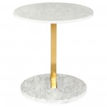 Lia White Stone Side Table