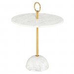 Roseta White Stone Side Table