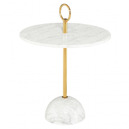 Roseta White Stone Side Table