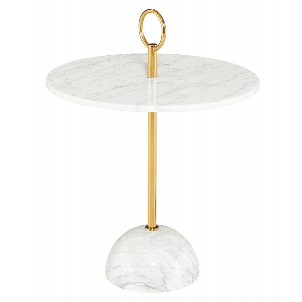 Roseta White Stone Side Table