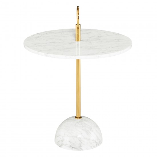 Roseta White Stone Side Table