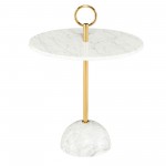 Roseta White Stone Side Table