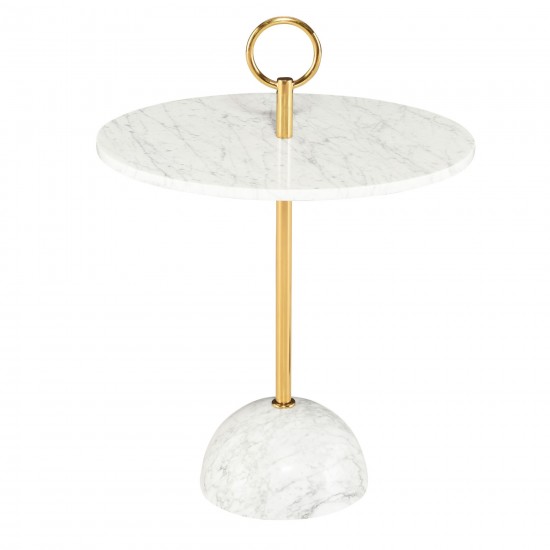 Roseta White Stone Side Table