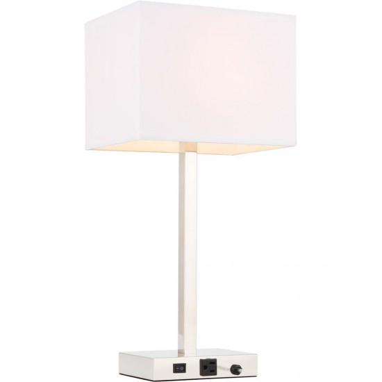 Elegant Decor Katherina 1 Light Polished Nickel Table Lamp