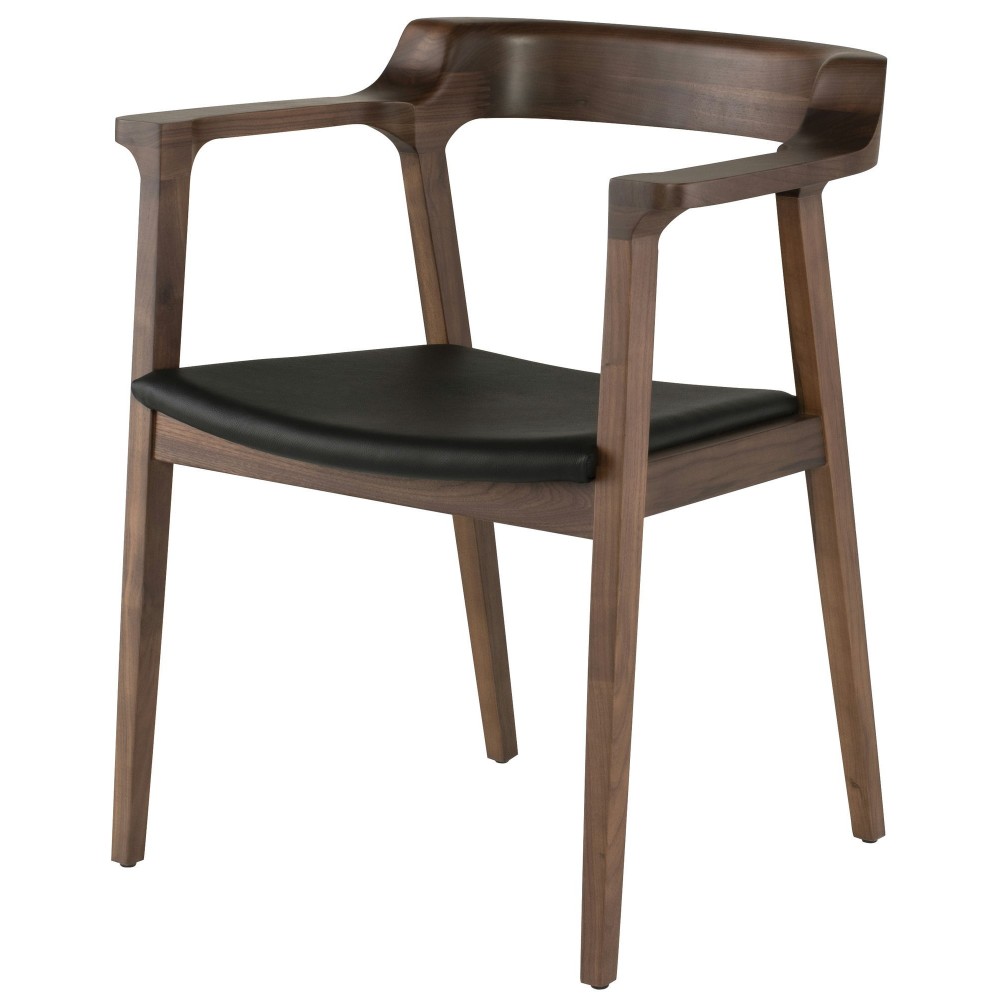 Caitlan Black Leather Dining Chair, HGEM225