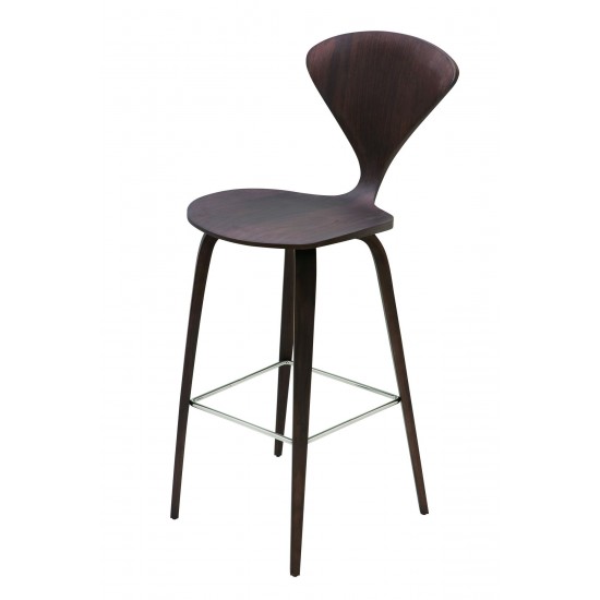 Satine Dark Walnut Wood Bar Stool