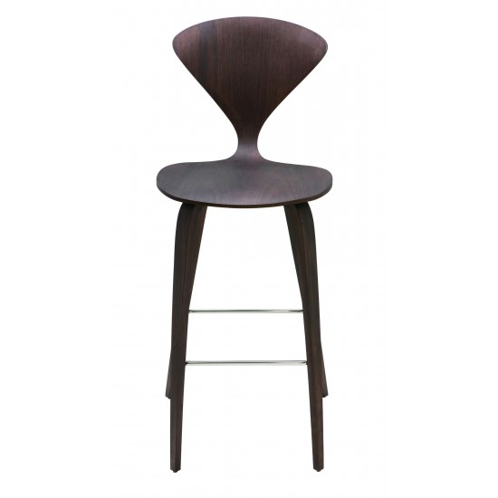 Satine Dark Walnut Wood Bar Stool