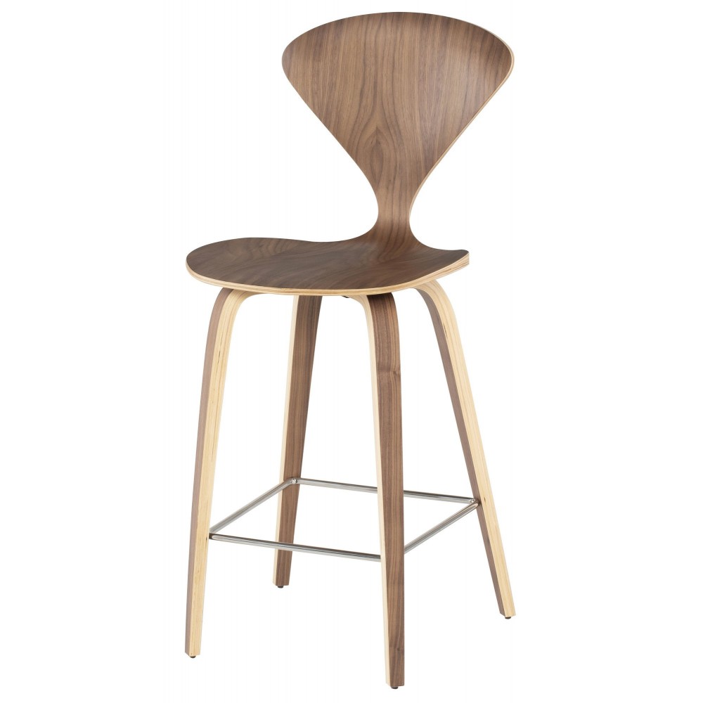 Satine Walnut Wood Counter Stool, HGEM356