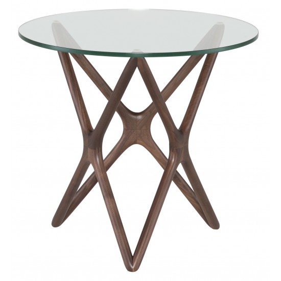 Star Walnut Wood Side Table, HGEM371