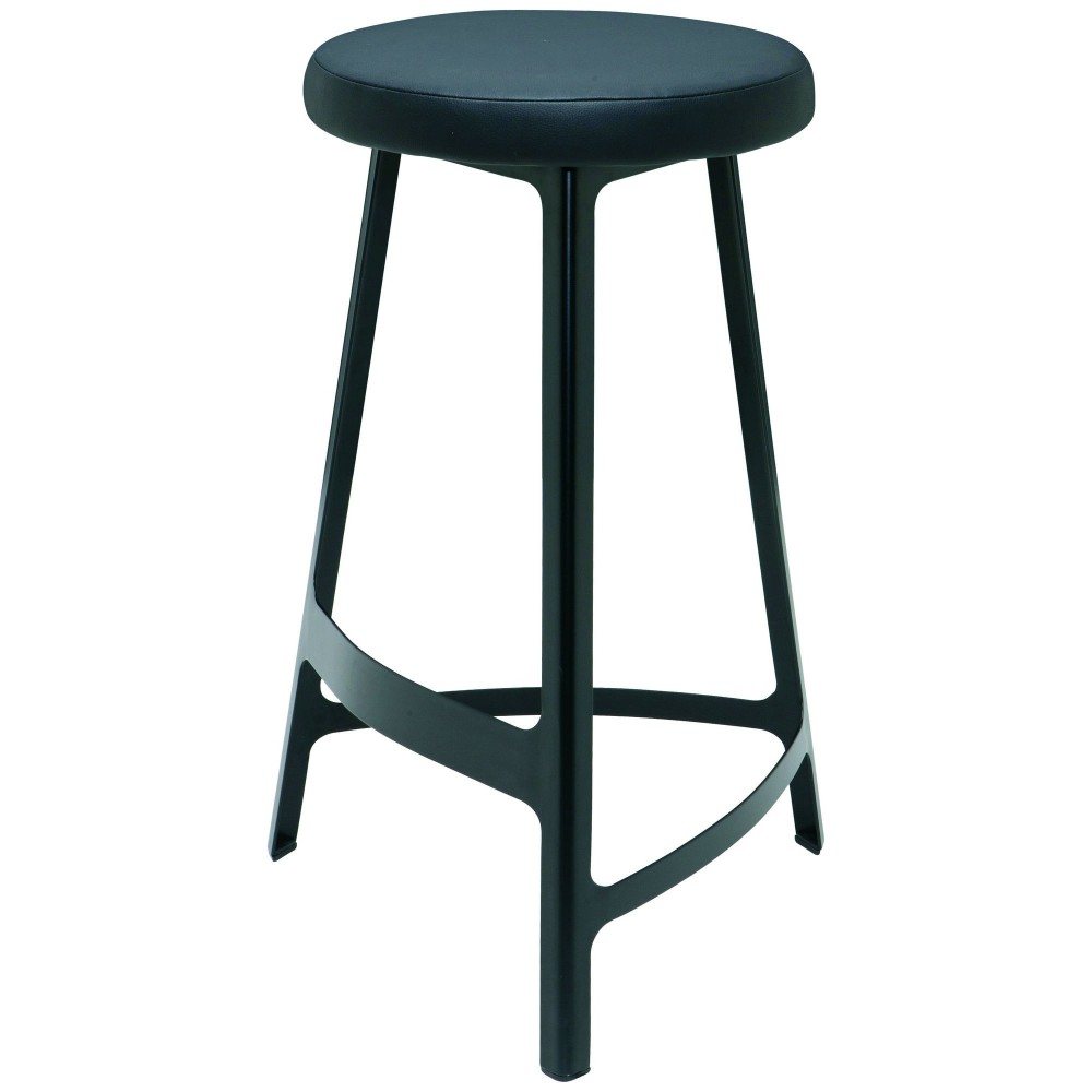 Hyku Black Naugahyde Counter Stool