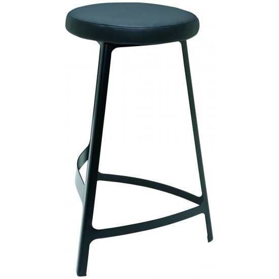 Hyku Black Naugahyde Counter Stool