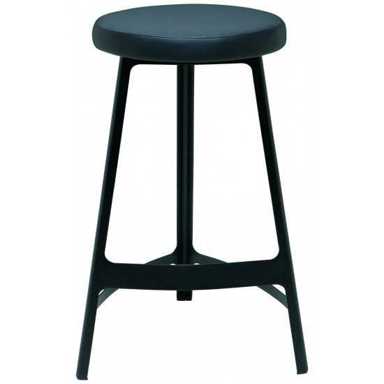 Hyku Black Naugahyde Counter Stool