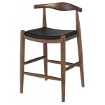 Maja Black Leather Counter Stool