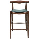 Maja Black Leather Counter Stool