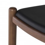 Maja Black Leather Counter Stool