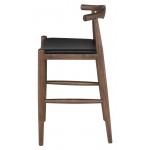 Maja Black Leather Counter Stool