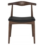 Saal Black Leather Dining Chair, HGEM602