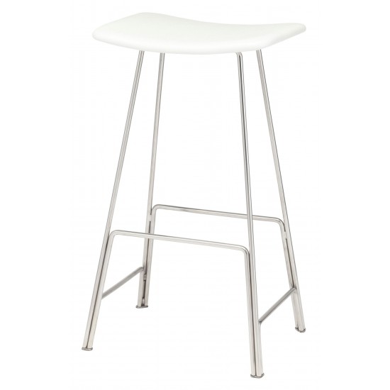 Kirsten White Leather Bar Stool, HGEM651