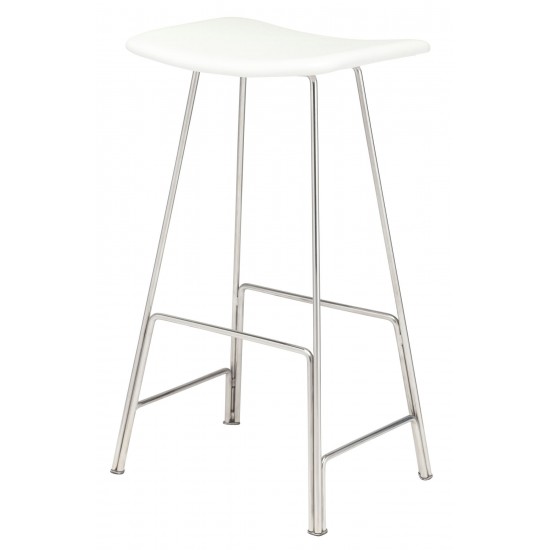 Kirsten White Leather Bar Stool, HGEM651