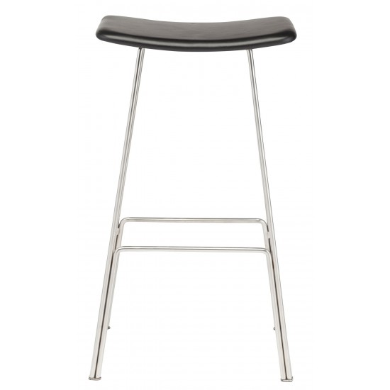 Kirsten Black Leather Bar Stool, HGEM652