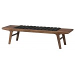 Lucien Black Naugahyde Occasional Bench, HGEM774